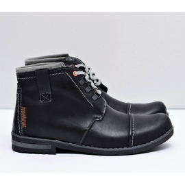 Gino Tuzzi Trappeurs en cuir pour hommes Noir Genoto 2