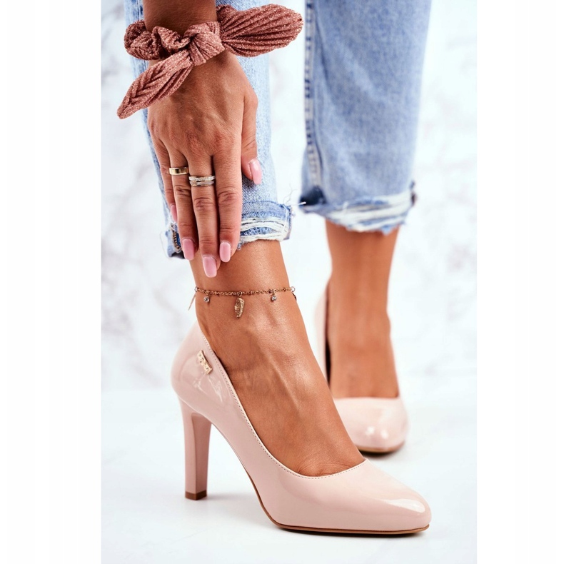 Pumps pour femmes Sergio Leone Beige verni sur le poste 1