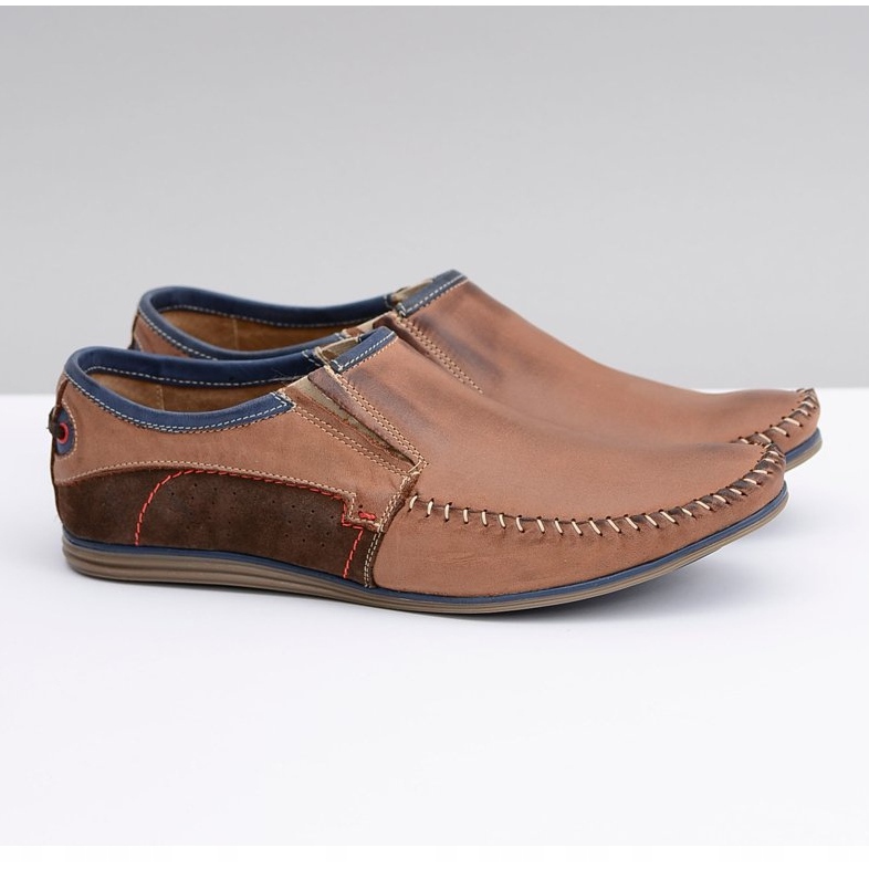 KOMODO Slip-on Polonais Hommes Mocassins Cuir Marron Teodoro brun 1