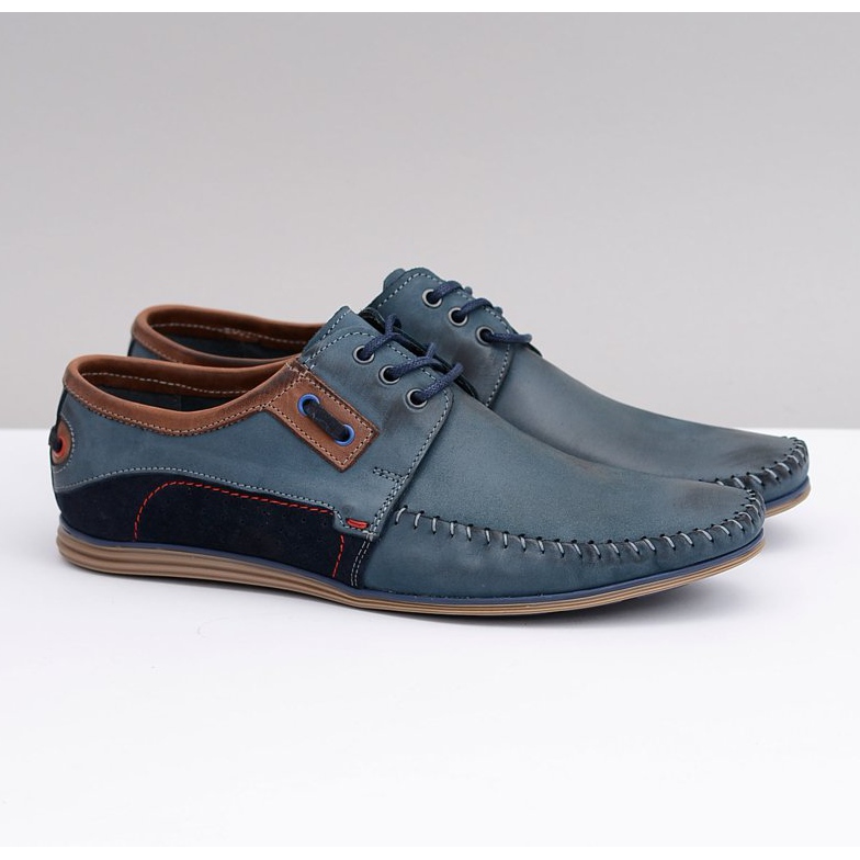 KOMODO Mocassins Homme Bleu Marine Lacets Cuir Polonais Teodoro 1 KOMODO Mocassins Homme Bleu Marine Lacets Cuir Polonais Teodoro 1