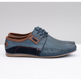 KOMODO Mocassins Homme Bleu Marine Lacets Cuir Polonais Teodoro 2 KOMODO Mocassins Homme Bleu Marine Lacets Cuir Polonais Teodoro 2