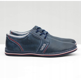 Joker Chaussures ajourées bleu marine à lacets pour hommes en cuir Markos 2 Joker Chaussures ajourées bleu marine à lacets pour hommes en cuir Markos 2