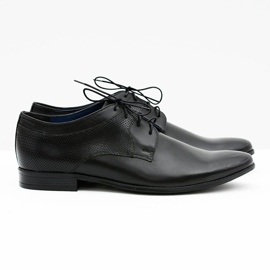 Gejms Chaussures habillées classiques en cuir pour hommes Ercole noir 1