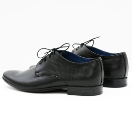 Gejms Chaussures habillées classiques en cuir pour hommes Ercole noir 2