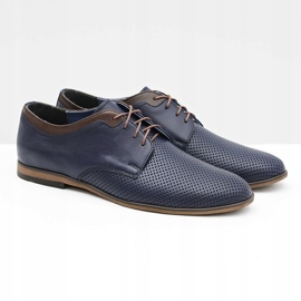 Gejms Chaussures ajourées en cuir pour hommes Ettore Granat noir 1
