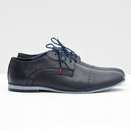 Gejms Chaussures en cuir élégantes pour hommes Isacco Navy bleu marine 2
