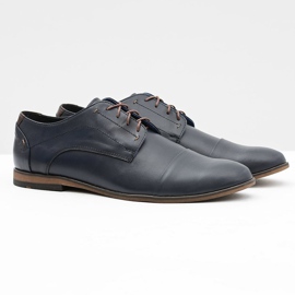 Gejms Chaussures Homme Cuir Bleu Marine Livio 1