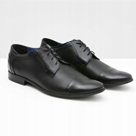 Gejms Chaussures noires formelles pour hommes en cuir Leopoldo 1