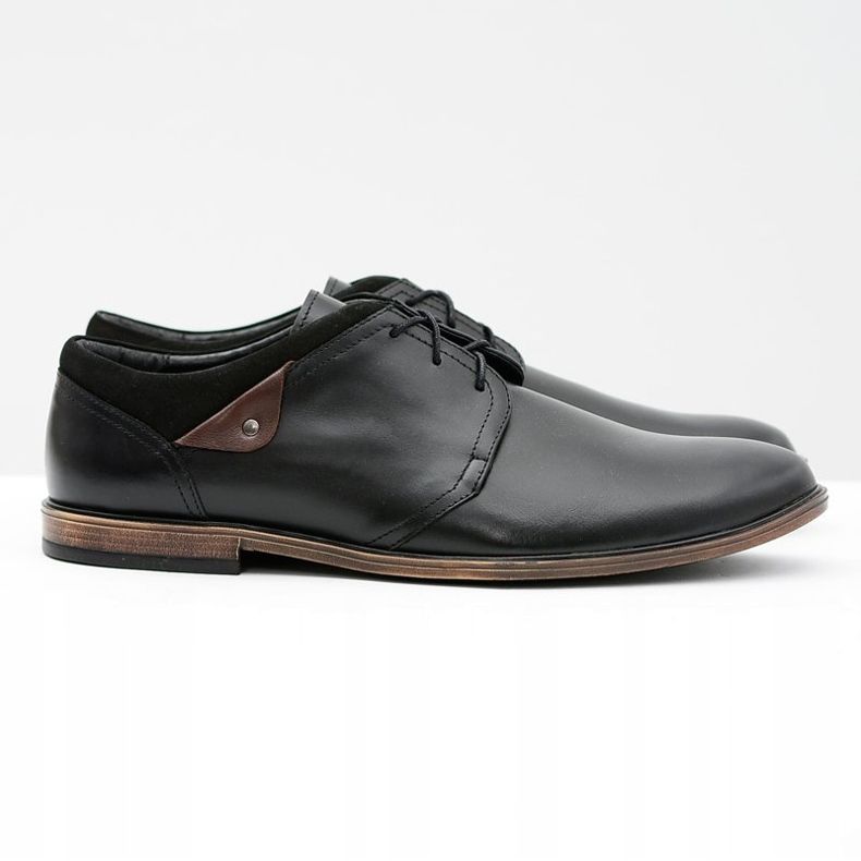 Gejms Chaussures homme en cuir noir Luca le noir 1