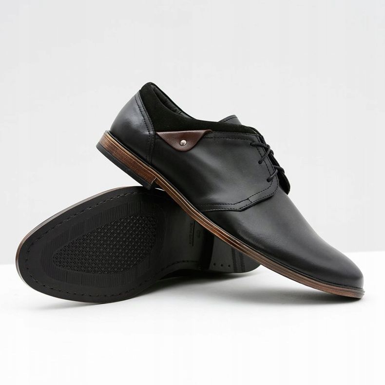 Gejms Chaussures homme en cuir noir Luca le noir 2