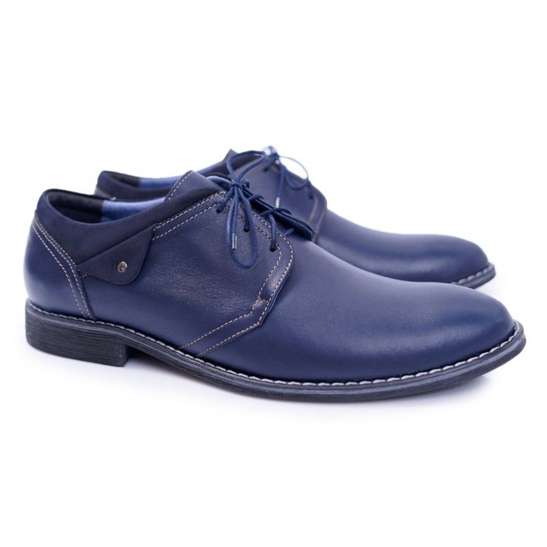 Bednarek Polish Shoes Richelieu Homme Bednarek Elégant Cuir Bleu Marine Oliviero 1