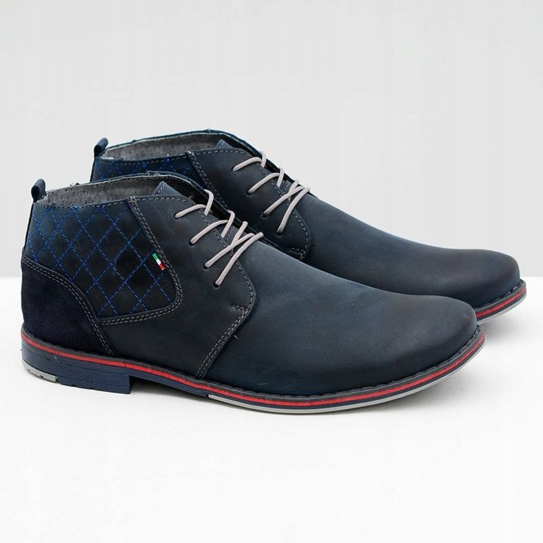 Gino Tuzzi Grenade Chaussures en cuir pour hommes Graziano bleu marin 1