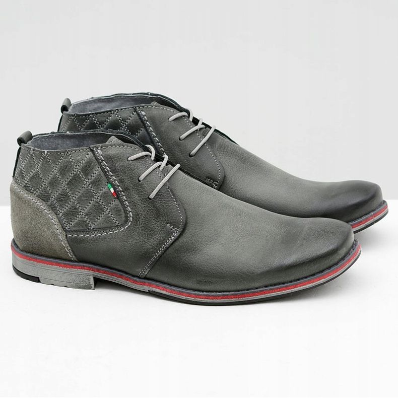 Gino Tuzzi Chaussures en cuir pour hommes grises Graziano 1