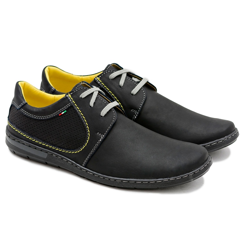Gino Tuzzi Chaussures Vincenzo en cuir noir perforé pour hommes 1