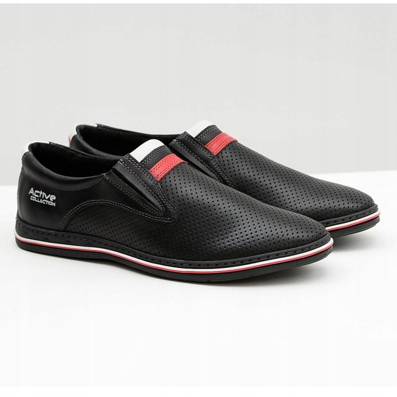 Joker Chaussures à enfiler noires pour hommes en cuir Mello le noir 1 Joker Chaussures à enfiler noires pour hommes en cuir Mello le noir 1