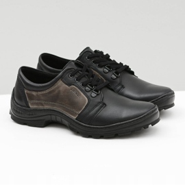 Joker Favello Chaussures classiques en cuir noires pour hommes 1