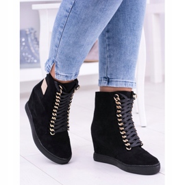 Baskets Femme Lu Boo Avec Chaînes Daim Noir Monica le noir 3