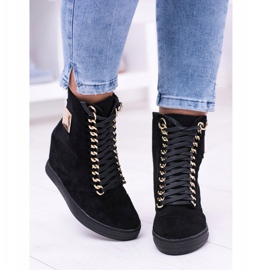 Baskets Femme Lu Boo Avec Chaînes Daim Noir Monica le noir 4