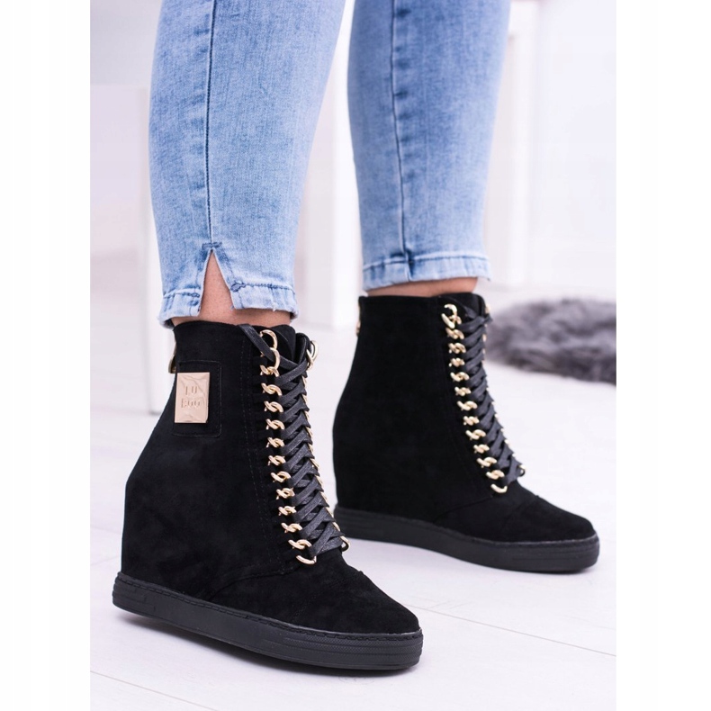 Baskets Femme Lu Boo Avec Chaînes Daim Noir Monica le noir 2