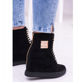 Baskets Femme Lu Boo Avec Chaînes Daim Noir Monica le noir 5