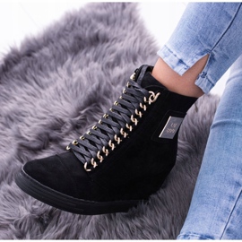 Baskets Femme Lu Boo Avec Chaînes Daim Noir Monica le noir 7