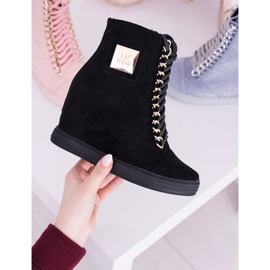 Baskets Femme Lu Boo Avec Chaînes Daim Noir Monica le noir 8