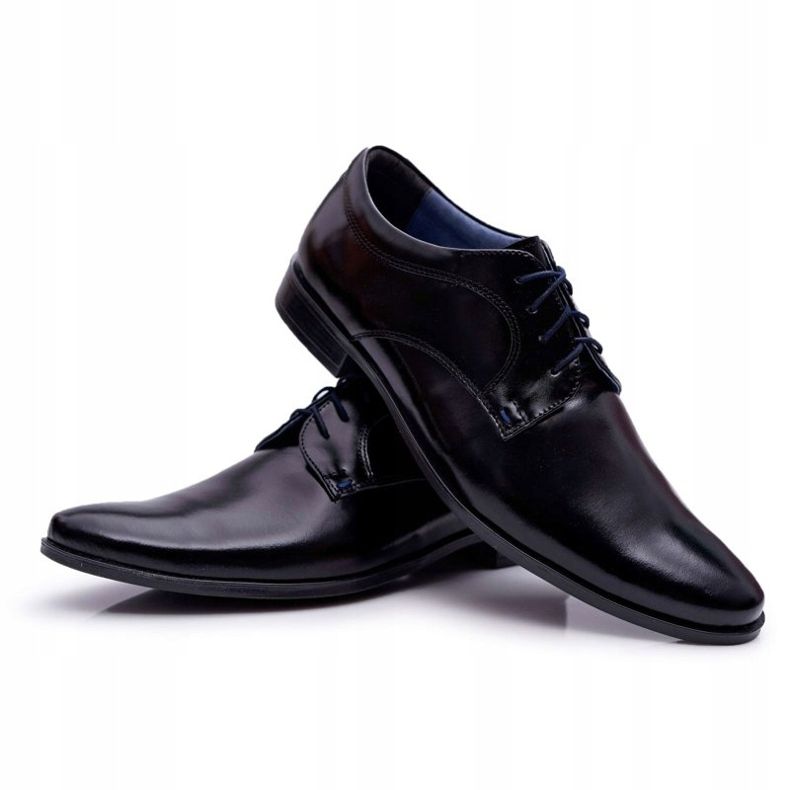 Bednarek Polish Shoes Richelieu Homme Bednarek Elégant Cuir Laqué Noir Gaspare 1