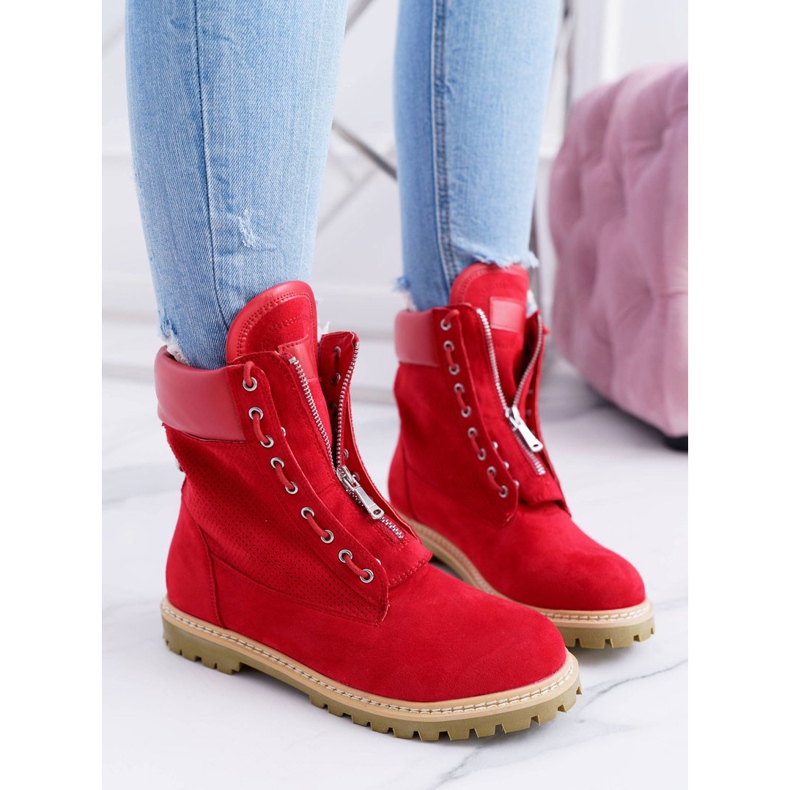 Lu Boo Femmes Rouge Suede Timberki Trappers Zippers Nancy 1 Lu Boo Femmes Rouge Suede Timberki Trappers Zippers Nancy 1