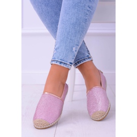 Lu Boo Glitter Femmes Espadrilles Rose Slip On Miravet 1