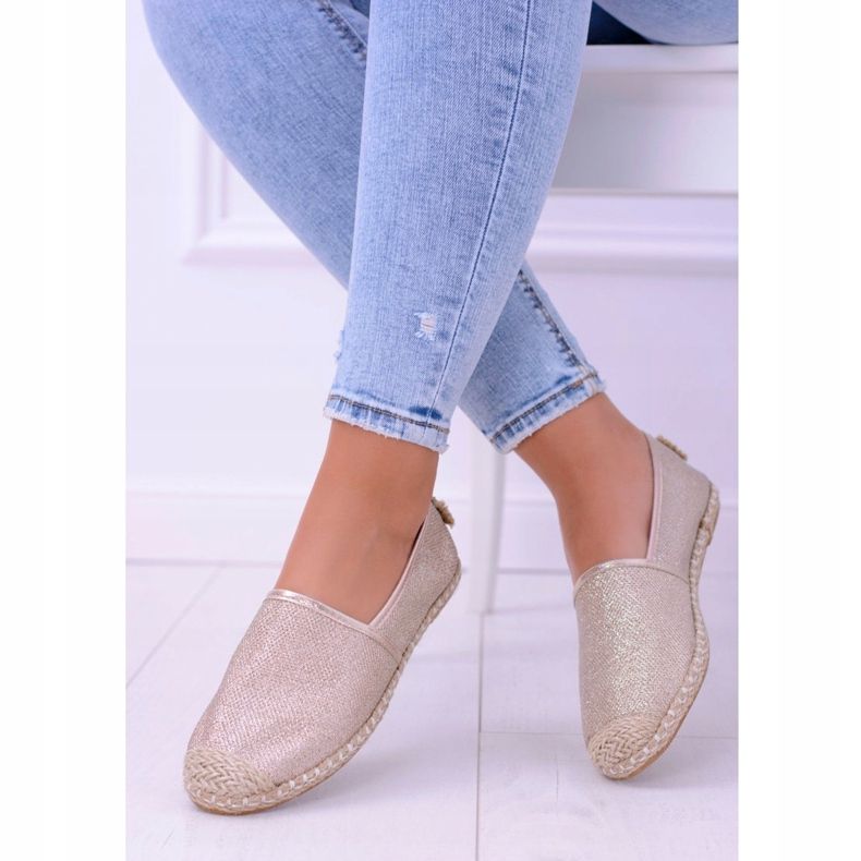 Espadrilles à enfiler Lu Boo Golden Glitter pour femmes Miravet doré 1