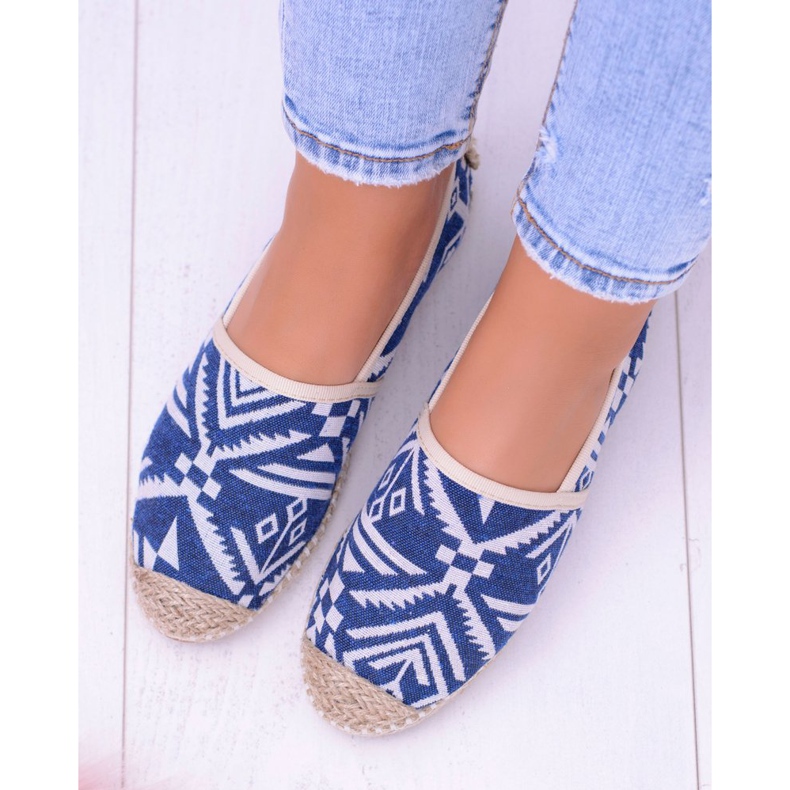 Lu Boo | Espadrilles Femme Aztec Bimbi Bleu Lin 2