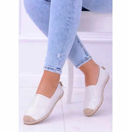 Lu Boo Blanc Espadrilles Slip On Brocade Miravet Femme blanche 1