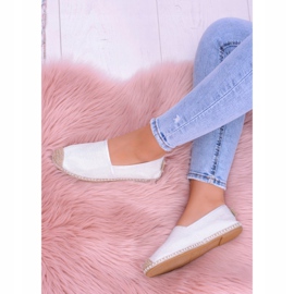 Lu Boo Blanc Espadrilles Slip On Brocade Miravet Femme blanche 7
