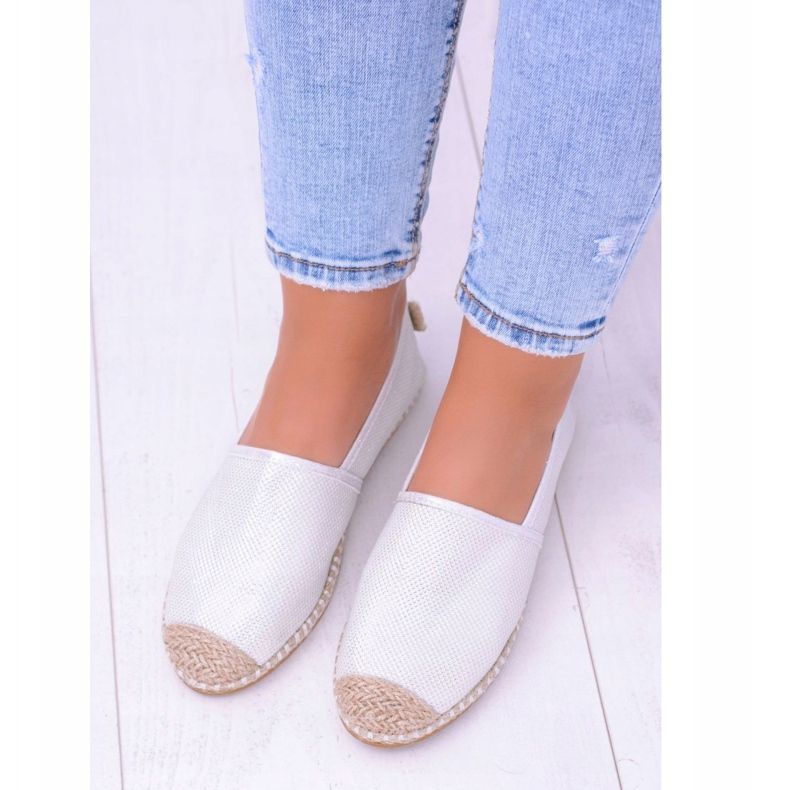 Lu Boo Blanc Espadrilles Slip On Brocade Miravet Femme blanche 2