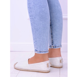 Lu Boo Blanc Espadrilles Slip On Brocade Miravet Femme blanche 5
