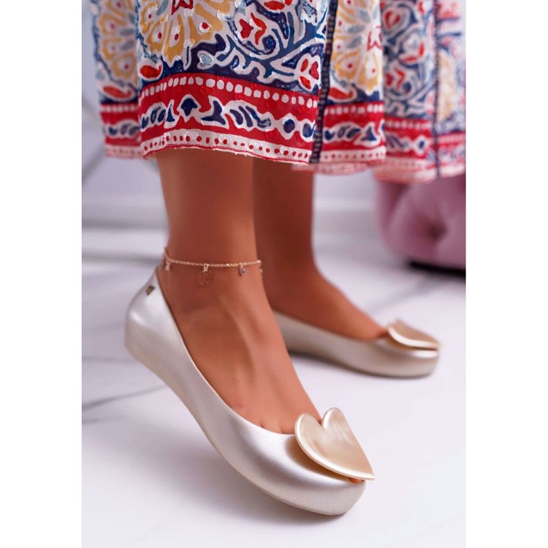 HV Ballerines Femme Or Meliski Coeurs Diamant doré 1
