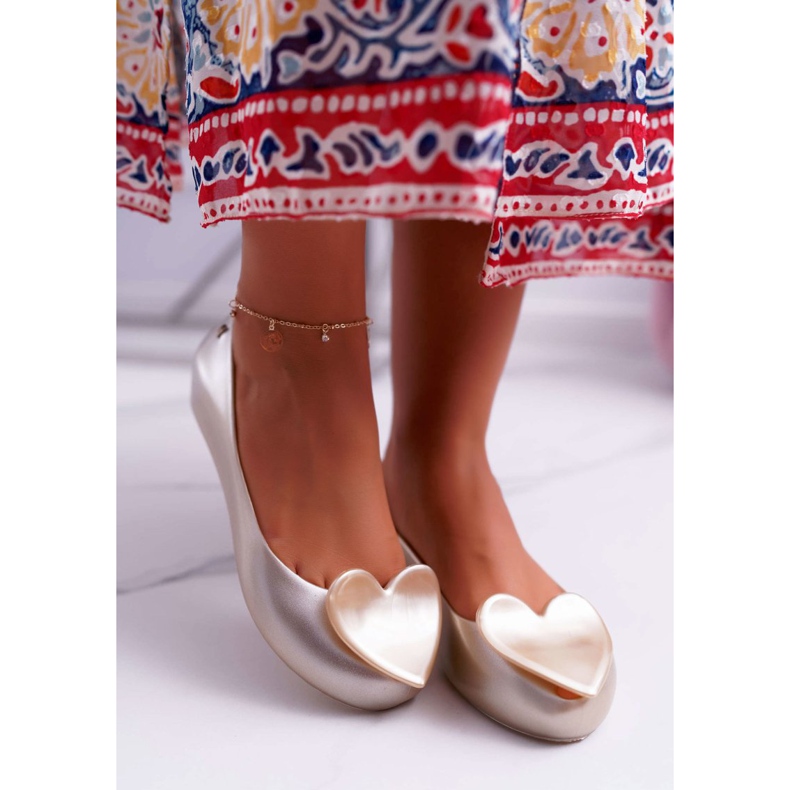 HV Ballerines Femme Or Meliski Coeurs Diamant doré 2