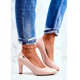 Pumps pour femmes Sergio Leone a été vernie sur un poste beige-nue 2