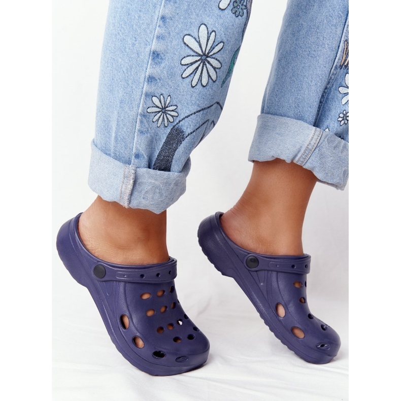 Flameshoes Pantoufles en mousse Eva bleu marine pour femmes 2