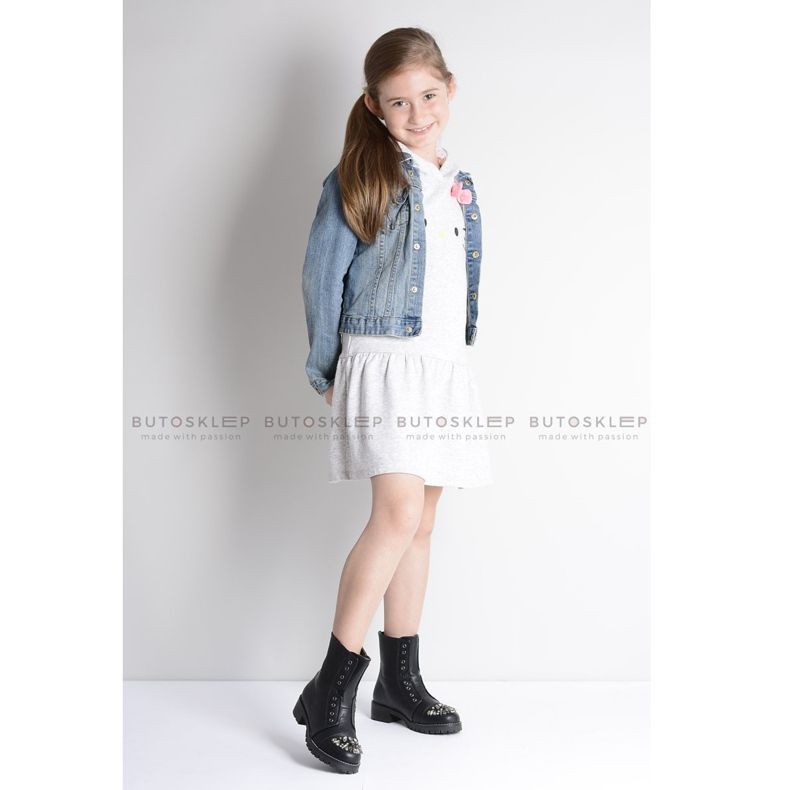 Bottines Lu Boo Noir Enfant avec Cubic Zirconia Pu LittleCarrie 1