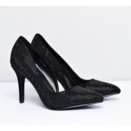 Vices Santee Asymétrique Femme Noir En Daim Strass 1