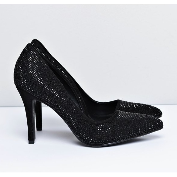 Vices Santee Asymétrique Femme Noir En Daim Strass 2