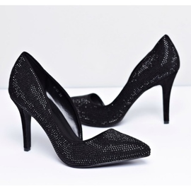 Vices Santee Asymétrique Femme Noir En Daim Strass le noir 4