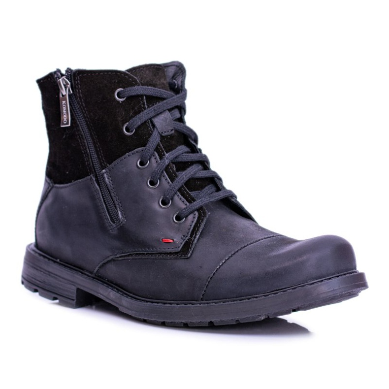 Bottes Chaudes En Cuir Pour Hommes Avec Fermetures À Glissière Noir KOMODO 871 le noir 1 Bottes Chaudes En Cuir Pour Hommes Avec Fermetures À Glissière Noir KOMODO 871 le noir 1