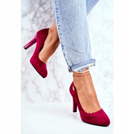 Escarpins en daim bordeaux pour femmes sur une barre Sergio Leone Campbell rouge 5
