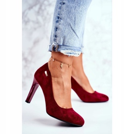 Escarpins en daim bordeaux pour femmes sur une barre Sergio Leone Campbell rouge 1