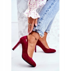Escarpins en daim bordeaux pour femmes sur une barre Sergio Leone Campbell rouge 4