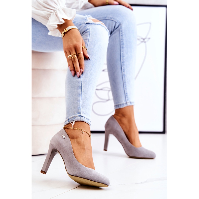 Escarpins en daim gris pour femmes sur une barre Sergio Leone Campbell 1