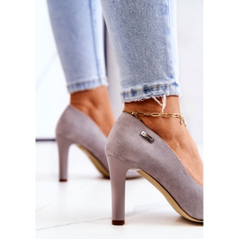 Escarpins en daim gris pour femmes sur une barre Sergio Leone Campbell 6