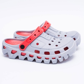 Flameshoes Pantoufles légères Garden pour hommes grises Kroks Eva rouge 2